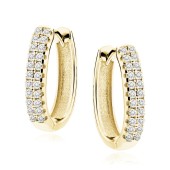 Cercei rotunzi argint placati cu aur galben Ø16 mm x 4 mm cu pietre DiAmanti Z2190DEG_W-DIA
